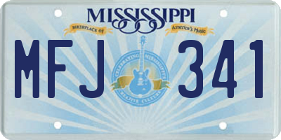 MS license plate MFJ341