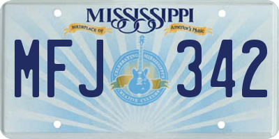 MS license plate MFJ342