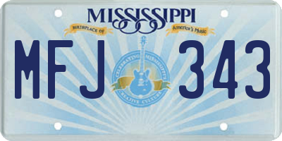 MS license plate MFJ343