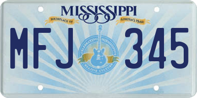 MS license plate MFJ345