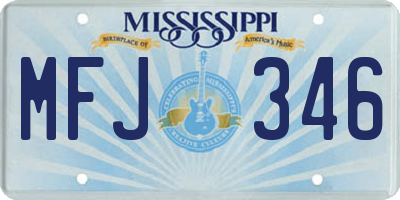 MS license plate MFJ346