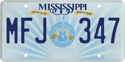 MS license plate MFJ347