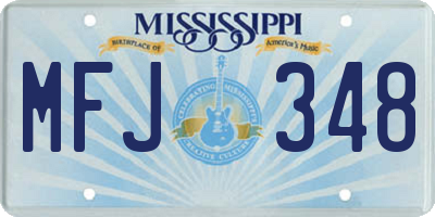 MS license plate MFJ348