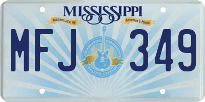 MS license plate MFJ349