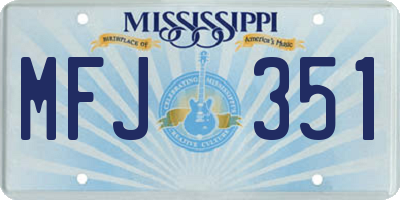 MS license plate MFJ351