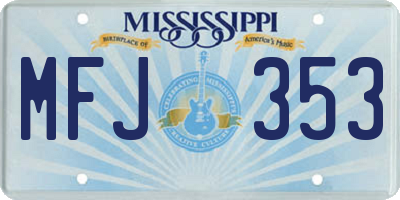 MS license plate MFJ353