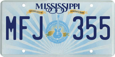 MS license plate MFJ355