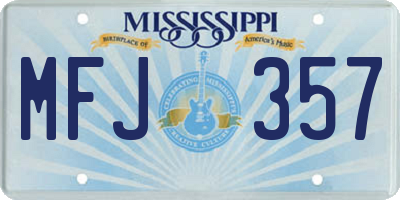 MS license plate MFJ357
