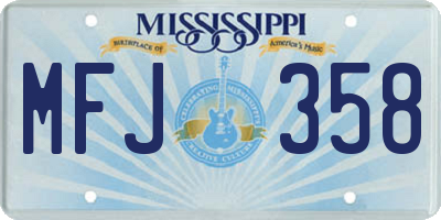 MS license plate MFJ358