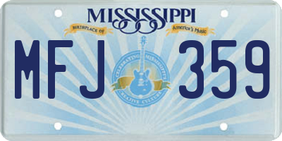 MS license plate MFJ359