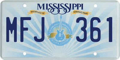 MS license plate MFJ361