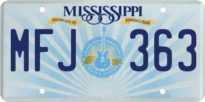 MS license plate MFJ363