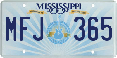 MS license plate MFJ365