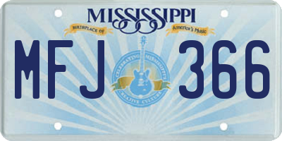 MS license plate MFJ366