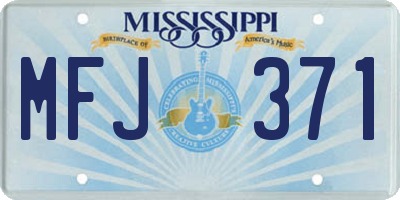 MS license plate MFJ371
