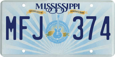 MS license plate MFJ374