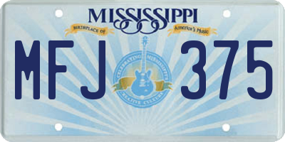 MS license plate MFJ375
