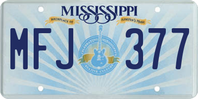 MS license plate MFJ377
