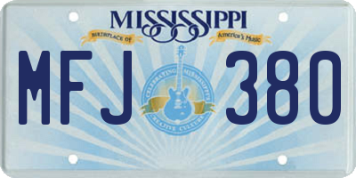 MS license plate MFJ380
