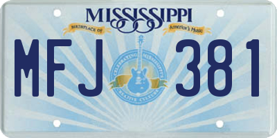 MS license plate MFJ381