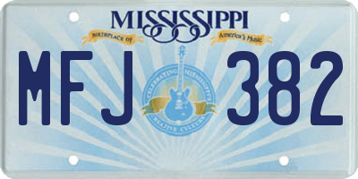 MS license plate MFJ382
