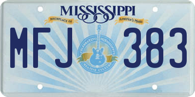 MS license plate MFJ383