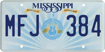 MS license plate MFJ384