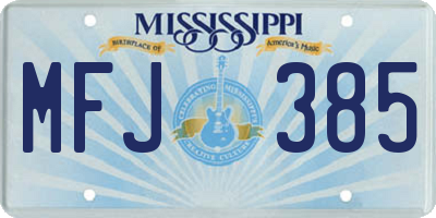 MS license plate MFJ385