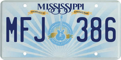 MS license plate MFJ386