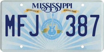 MS license plate MFJ387