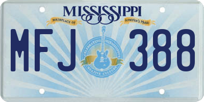 MS license plate MFJ388