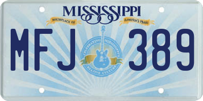 MS license plate MFJ389