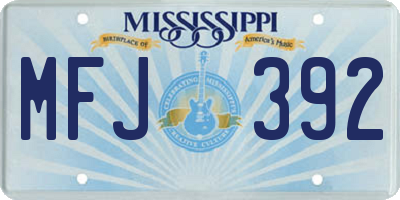 MS license plate MFJ392
