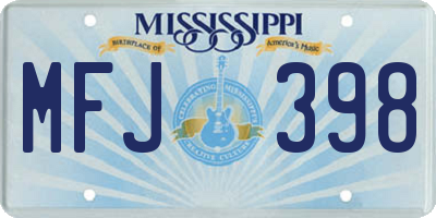 MS license plate MFJ398