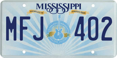 MS license plate MFJ402