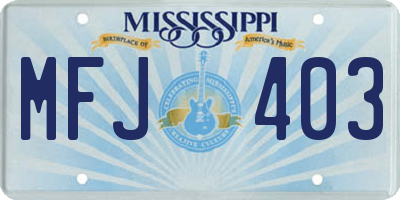 MS license plate MFJ403