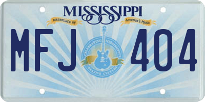 MS license plate MFJ404
