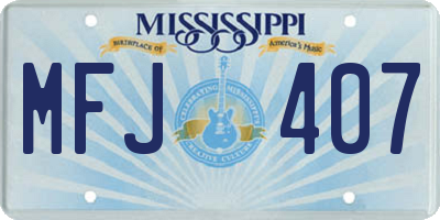 MS license plate MFJ407