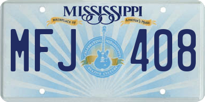 MS license plate MFJ408