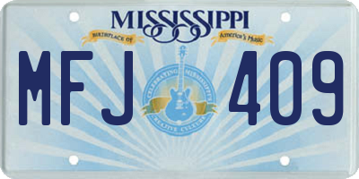 MS license plate MFJ409