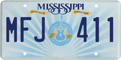 MS license plate MFJ411