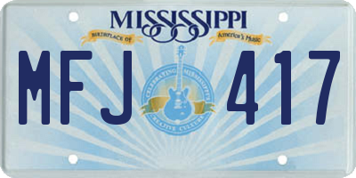 MS license plate MFJ417