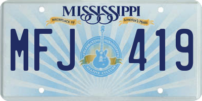 MS license plate MFJ419