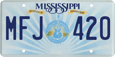 MS license plate MFJ420