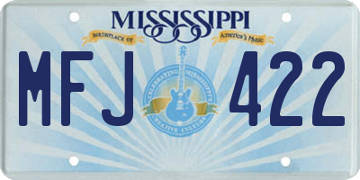 MS license plate MFJ422
