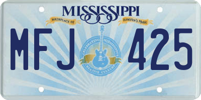 MS license plate MFJ425