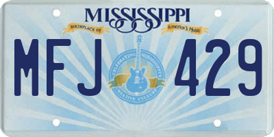 MS license plate MFJ429