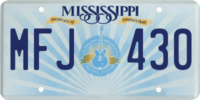 MS license plate MFJ430