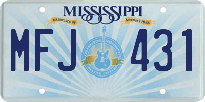 MS license plate MFJ431