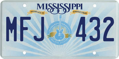 MS license plate MFJ432